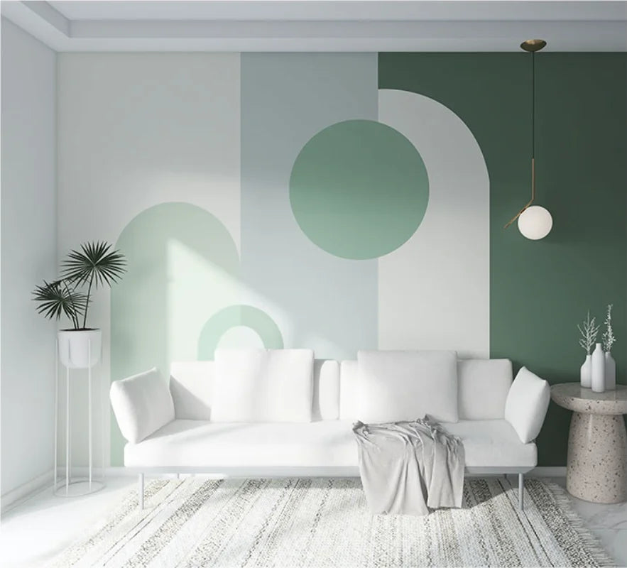 Retro Geometric Colorblock Wallpaper – Custom Size Peel & Stick