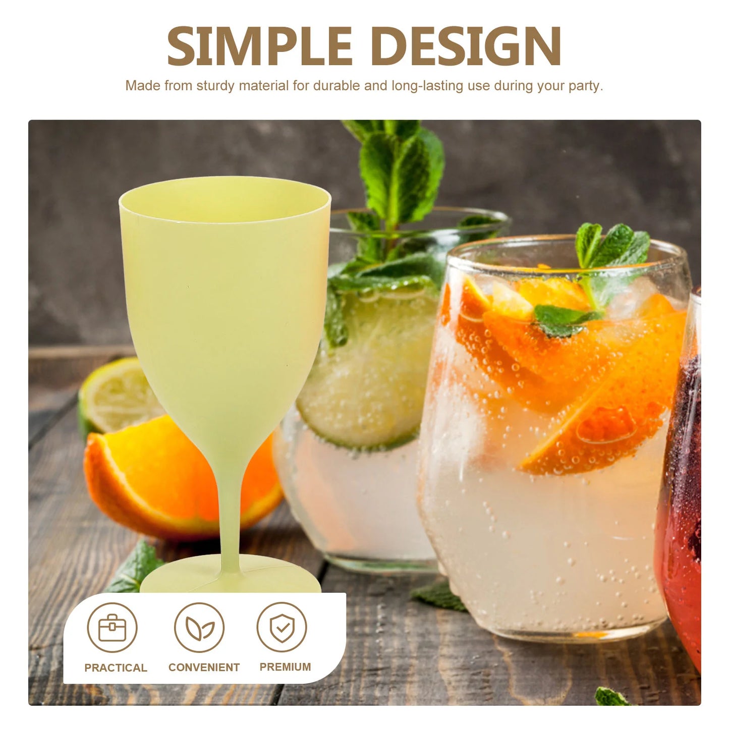 6 Pcs Tall Juice Glass Beverage Holders Glasses Household Bar Cups Plastic