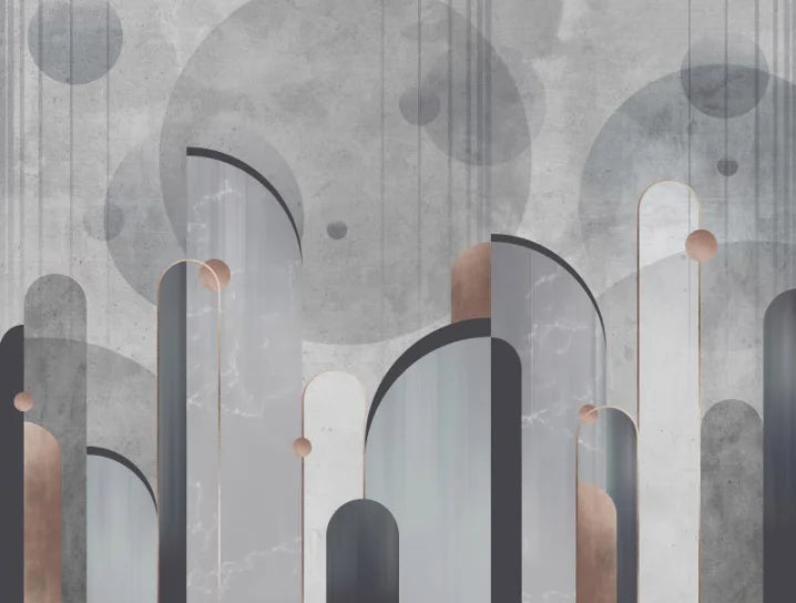 Retro Geometric Colorblock Wallpaper – Custom Size Peel & Stick