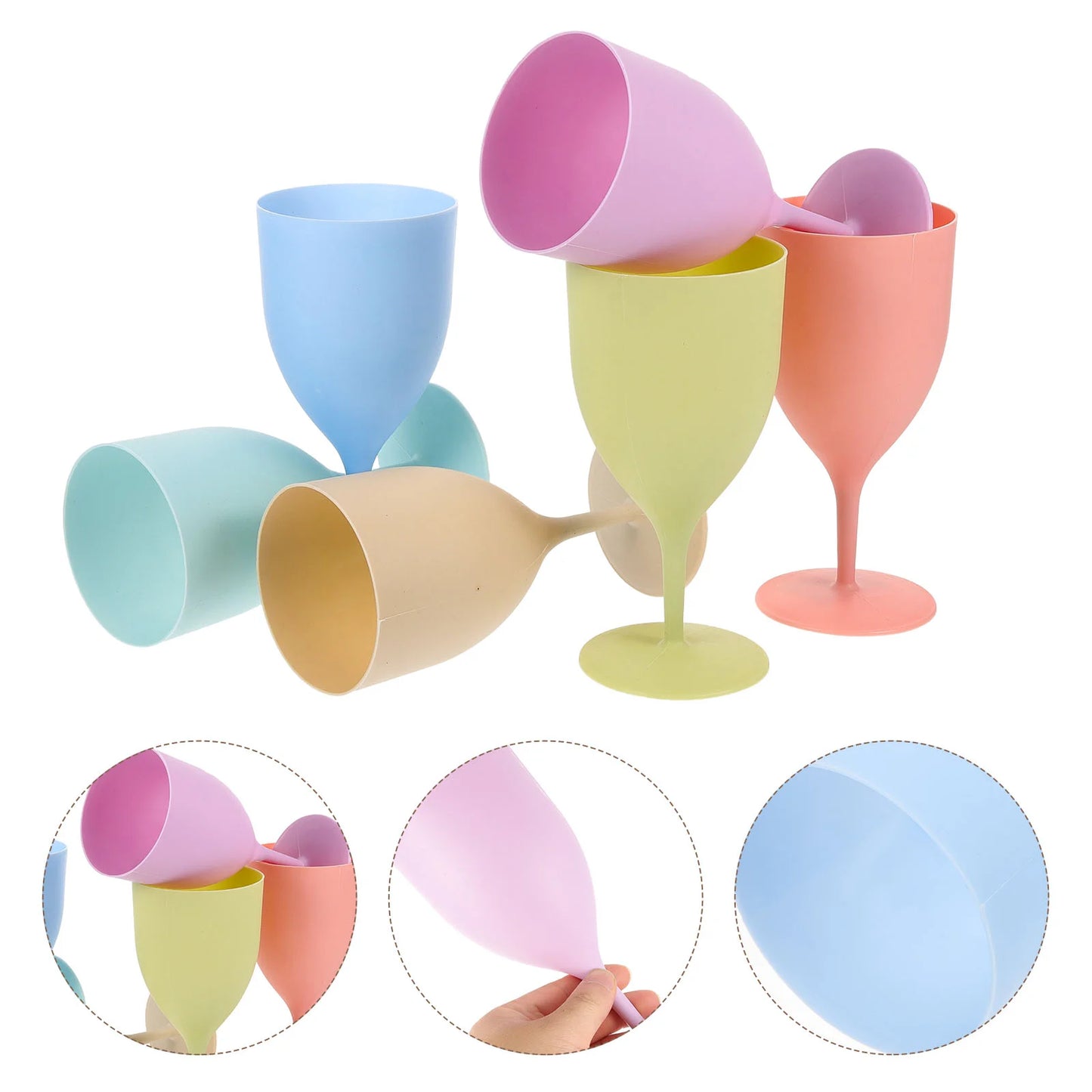 6 Pcs Tall Juice Glass Beverage Holders Glasses Household Bar Cups Plastic