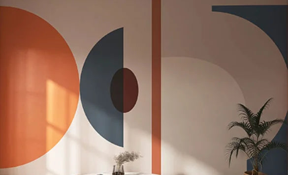 Retro Geometric Colorblock Wallpaper – Custom Size Peel & Stick