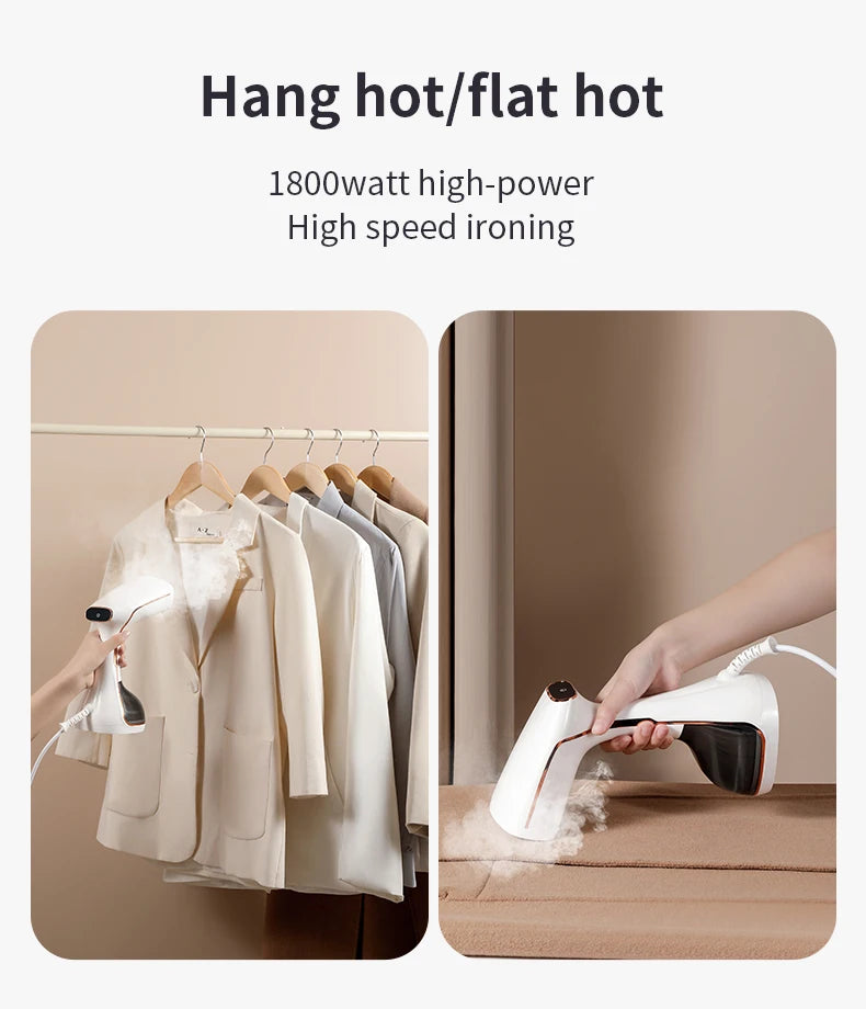 Portable Handheld Garment Steamer – Fast Heat, Travel-Friendly, 1640W