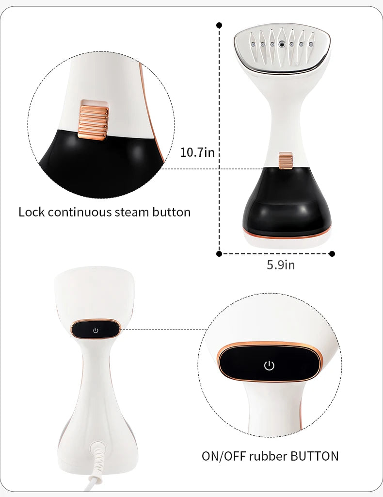 Portable Handheld Garment Steamer – Fast Heat, Travel-Friendly, 1640W