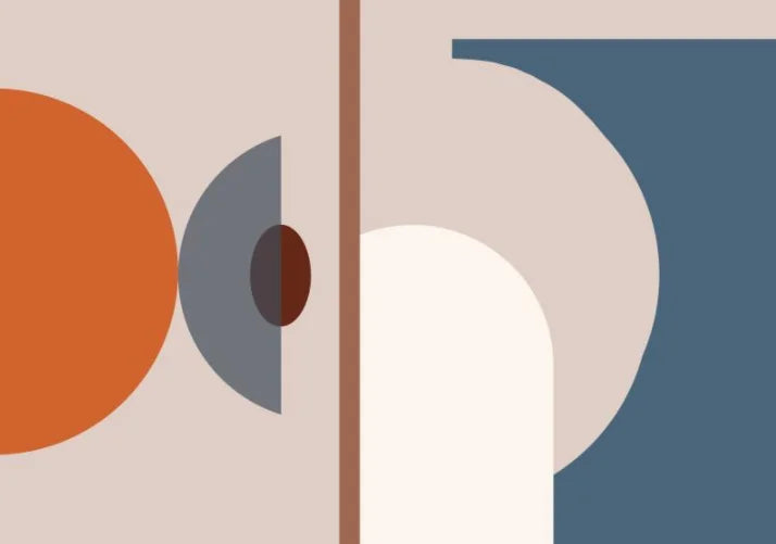 Retro Geometric Colorblock Wallpaper – Custom Size Peel & Stick