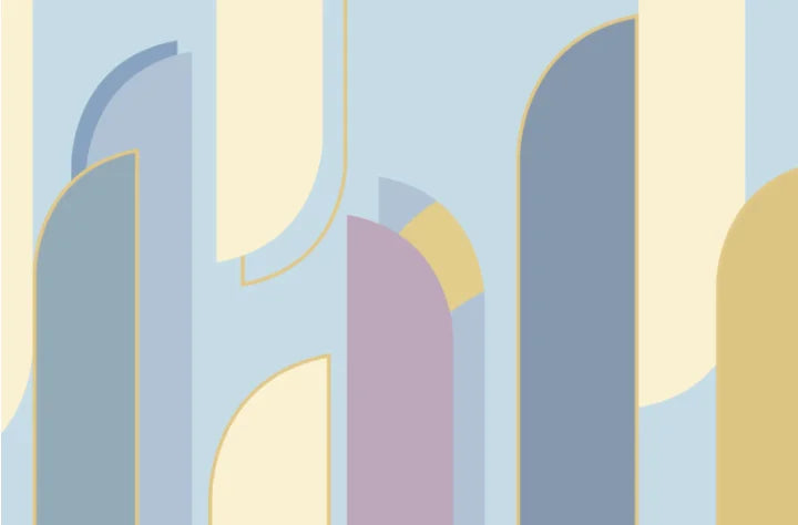 Retro Geometric Colorblock Wallpaper – Custom Size Peel & Stick