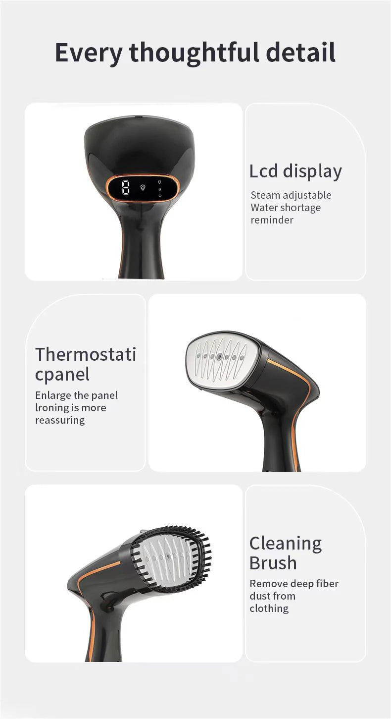 Portable Handheld Garment Steamer – Fast Heat, Travel-Friendly, 1640W