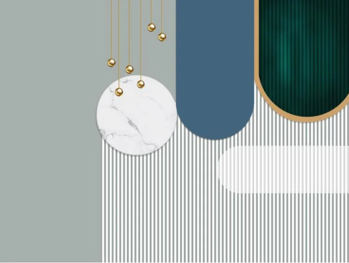 Retro Geometric Colorblock Wallpaper – Custom Size Peel & Stick