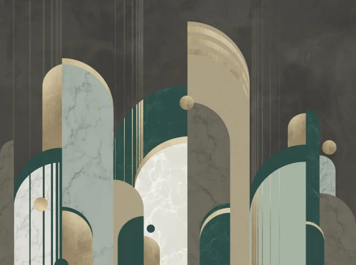 Retro Geometric Colorblock Wallpaper – Custom Size Peel & Stick