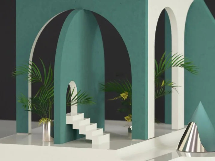 Retro Geometric Colorblock Wallpaper – Custom Size Peel & Stick
