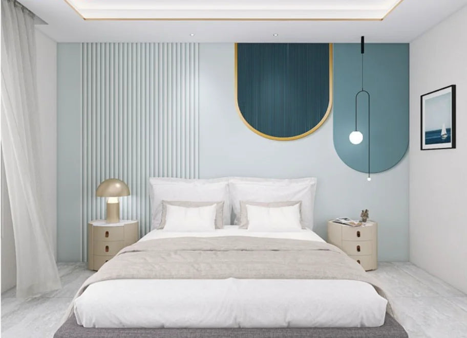 Retro Geometric Colorblock Wallpaper – Custom Size Peel & Stick