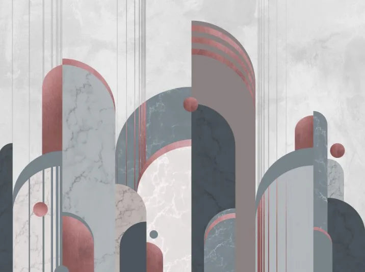Retro Geometric Colorblock Wallpaper – Custom Size Peel & Stick