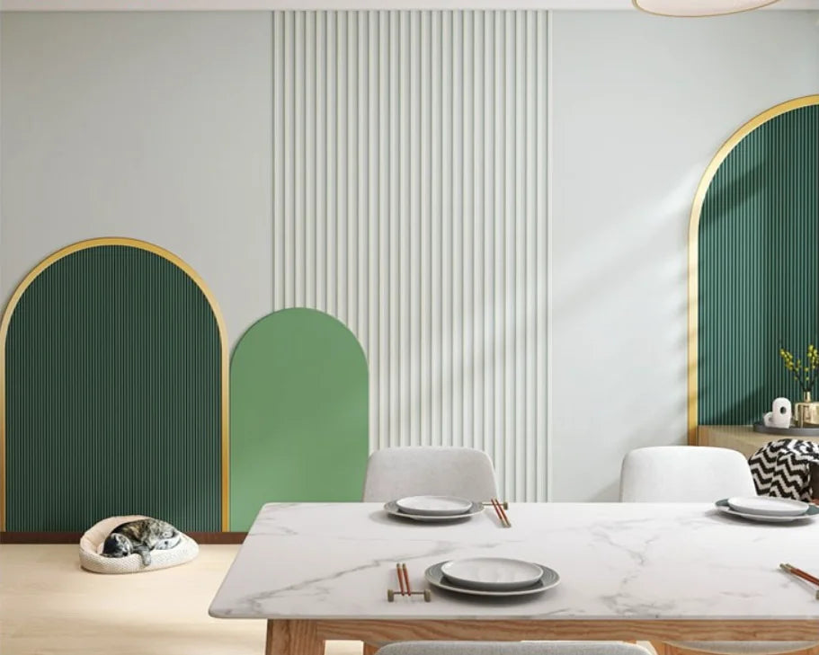 Retro Geometric Colorblock Wallpaper – Custom Size Peel & Stick