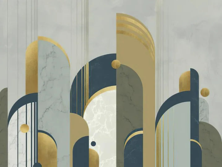 Retro Geometric Colorblock Wallpaper – Custom Size Peel & Stick