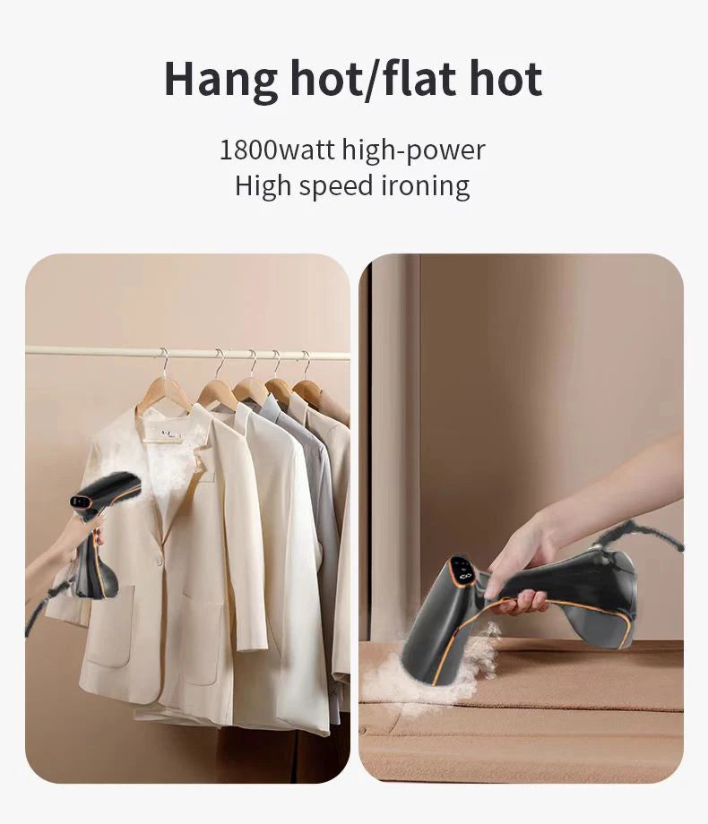 Portable Handheld Garment Steamer – Fast Heat, Travel-Friendly, 1640W