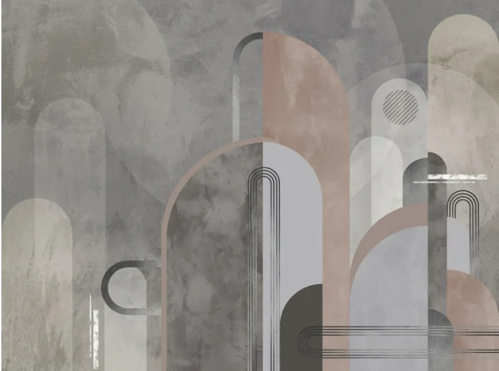 Retro Geometric Colorblock Wallpaper – Custom Size Peel & Stick