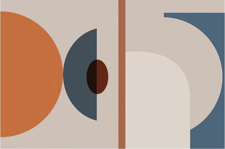 Retro Geometric Colorblock Wallpaper – Custom Size Peel & Stick