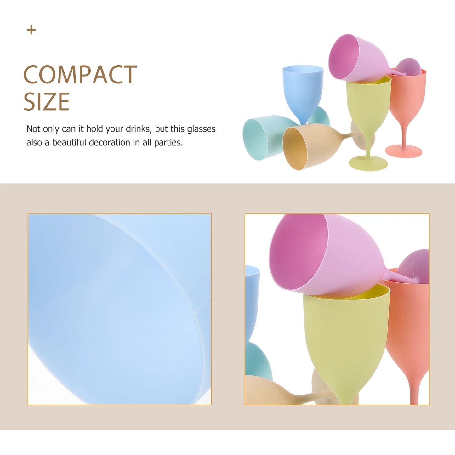 6 Pcs Tall Juice Glass Beverage Holders Glasses Household Bar Cups Plastic