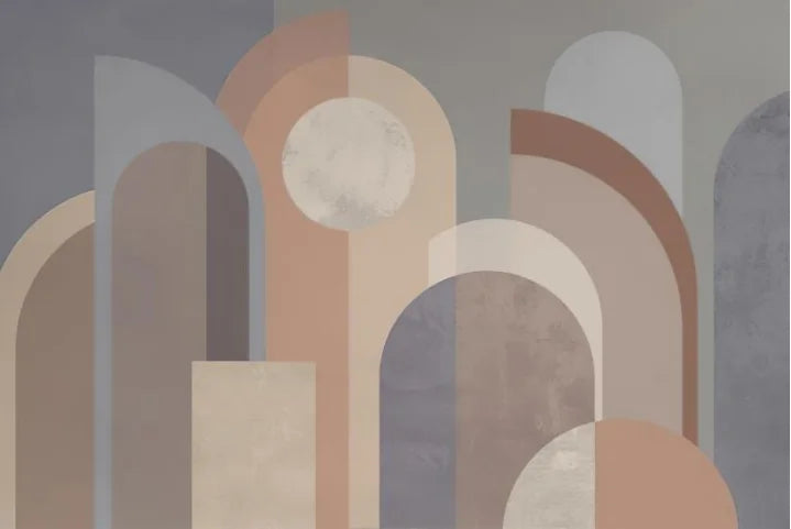 Retro Geometric Colorblock Wallpaper – Custom Size Peel & Stick
